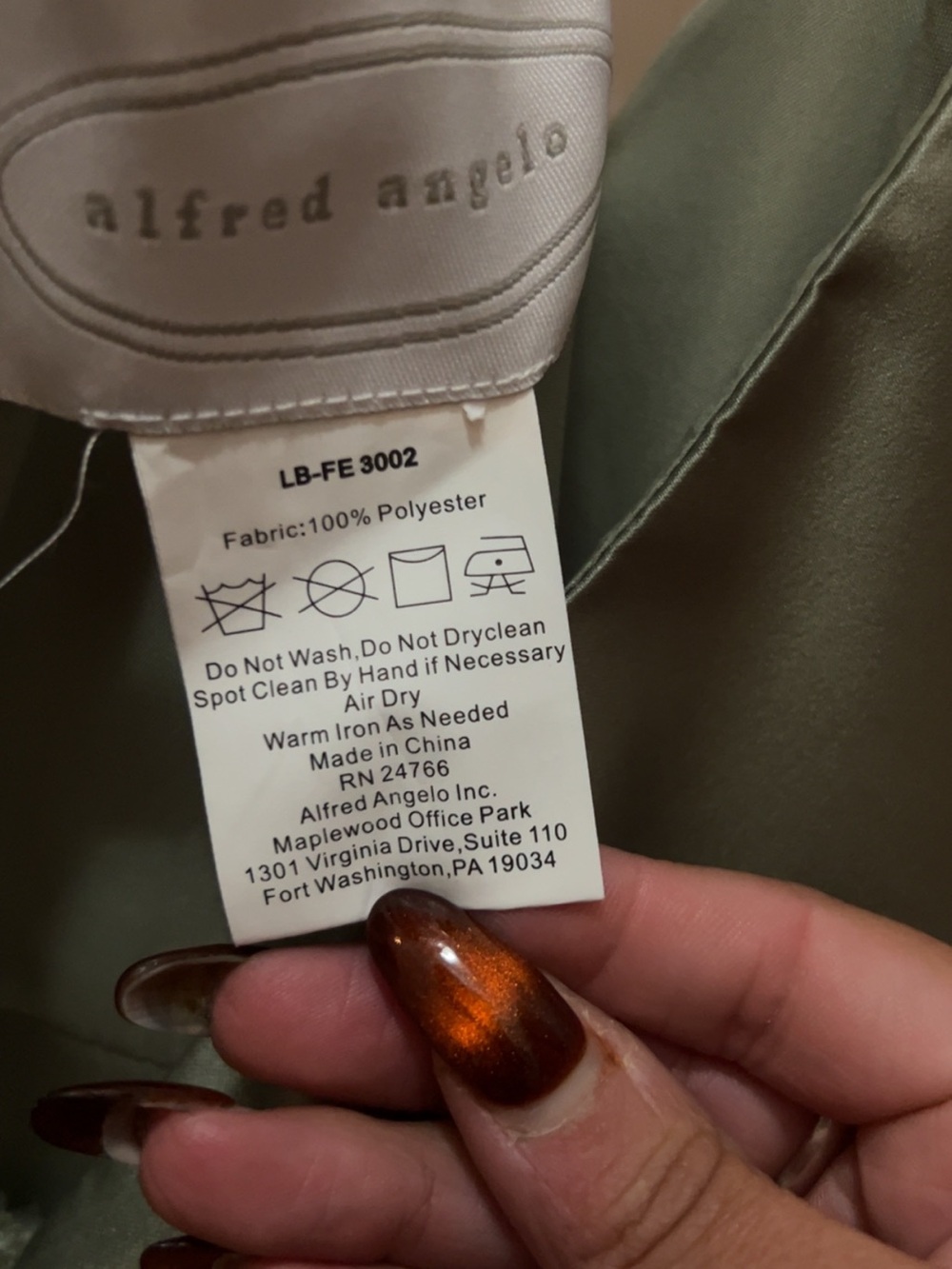 Alfred Angelo Sage Green Spaghetti-Strap Dress - Picture 7 of 17